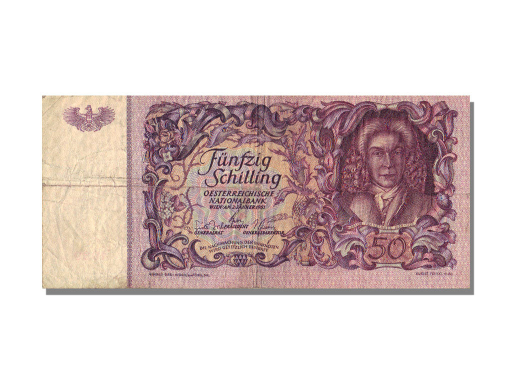 Austria, 50 Schilling, 1951, KM #130, 1951-01-02, EF(40-45), 386425