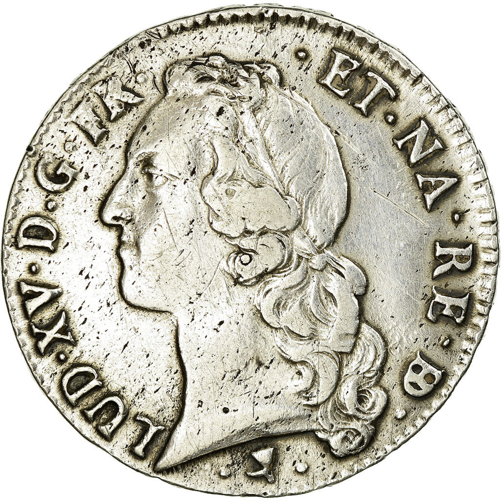 Munten, Frankrijk, Louis XV, Écu de Béarn au bandeau, 1765, Pau, FR+, Zilver