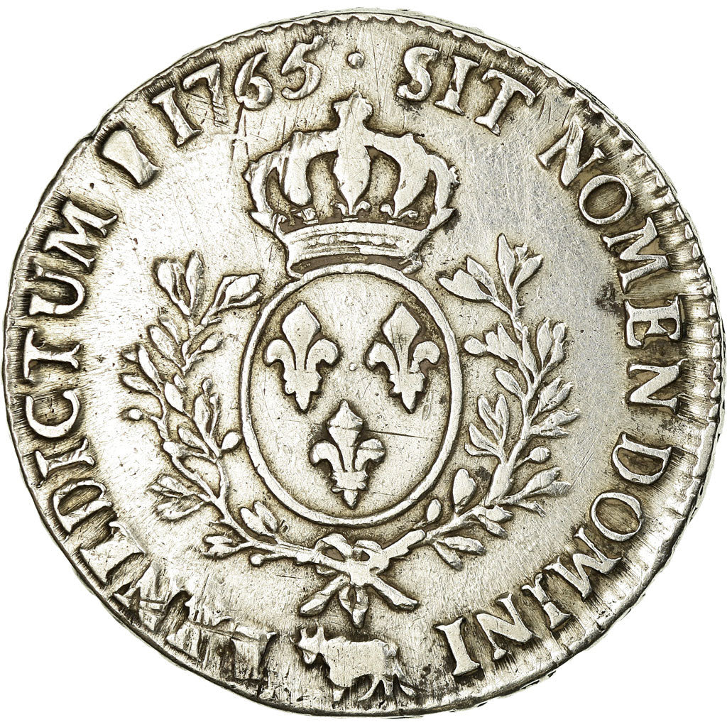 Munten, Frankrijk, Louis XV, Écu de Béarn au bandeau, 1765, Pau, FR+, Zilver