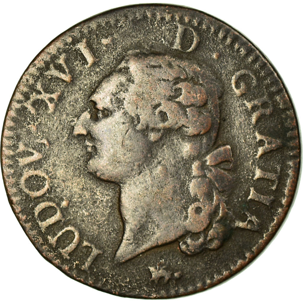 Münze, Frankreich, Louis XVI, Sol à l'Ecu, 1791, Paris, S, Kupfer, Gadoury:350