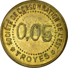Moneta, Francia, Société de Consommation de l'Est, Troyes, 5 Centimes, BB+