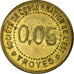 Moneta, Francia, Société de Consommation de l'Est, Troyes, 5 Centimes, BB+