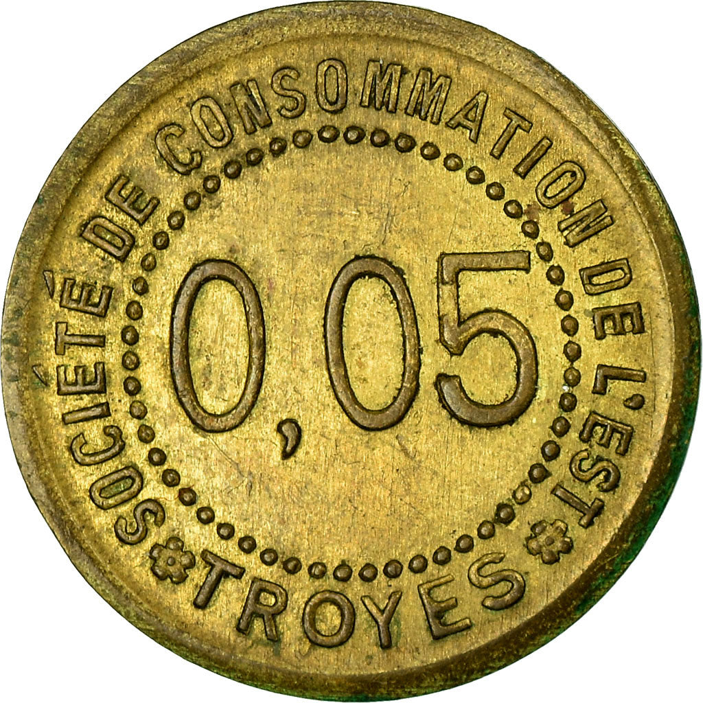 Moneta, Francia, Société de Consommation de l'Est, Troyes, 5 Centimes, BB+