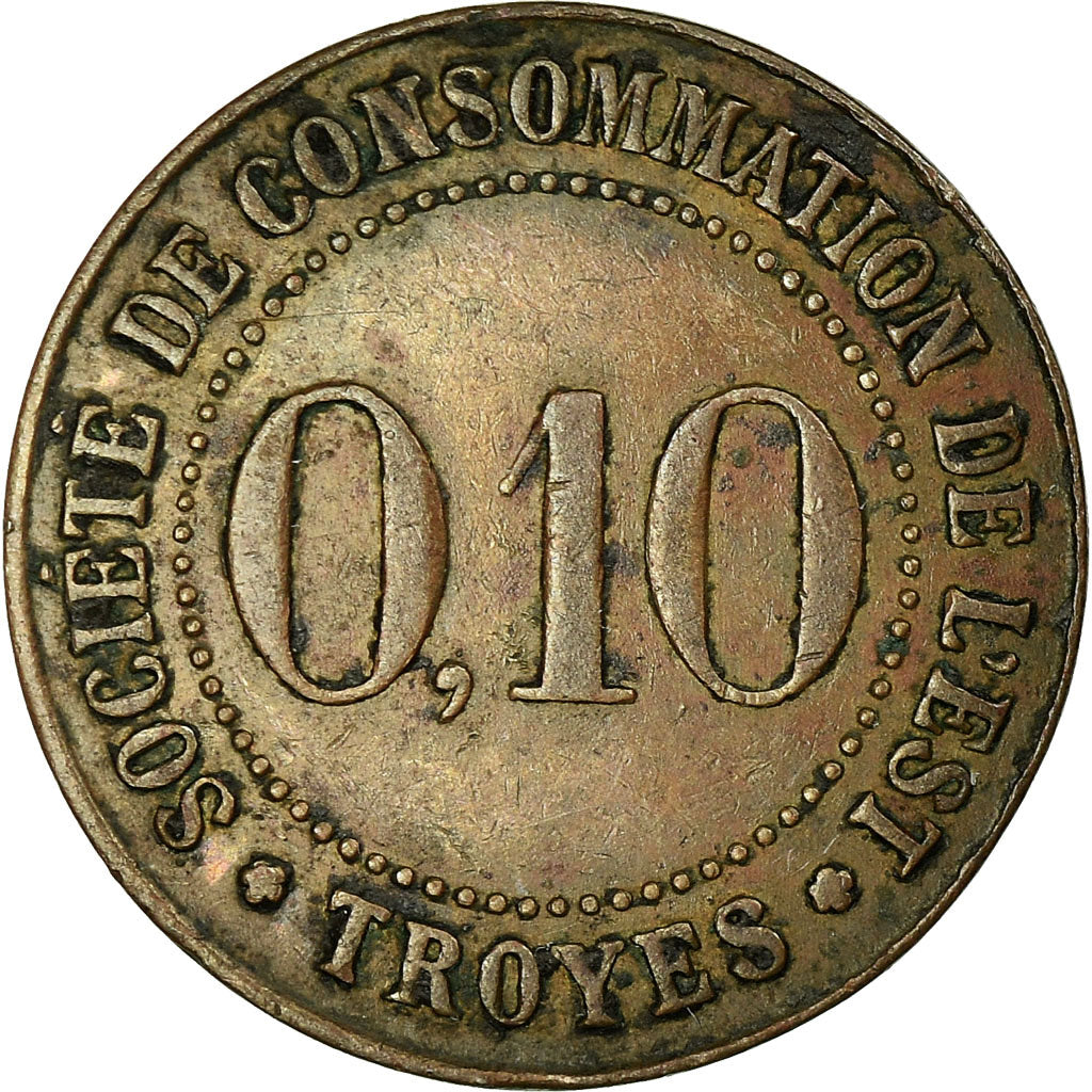 Moneta, Francia, Société de Consommation de l'Est, Troyes, 10 Centimes, BB