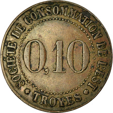 Moneta, Francia, Société de Consommation de l'Est, Troyes, 10 Centimes, BB