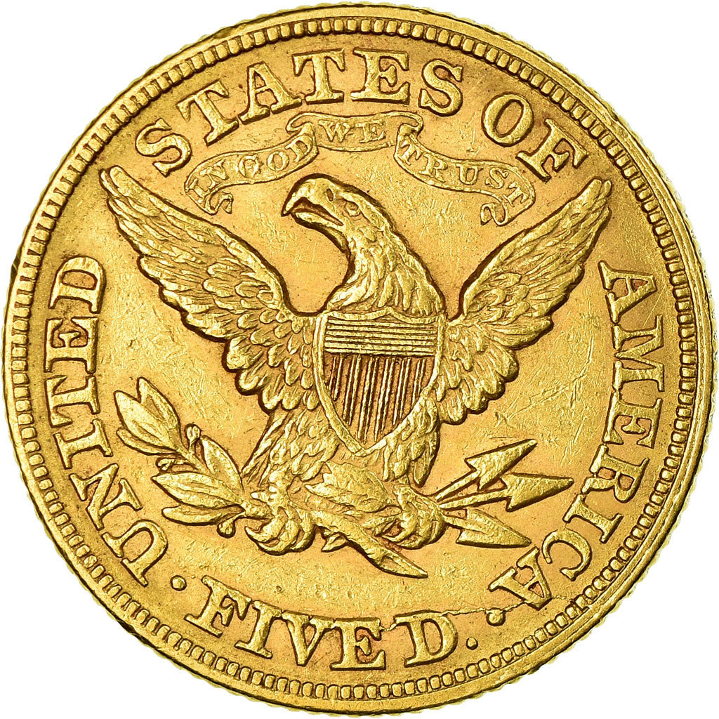 Münze, Vereinigte Staaten, Coronet Head, $5, Half Eagle, 1880, Philadelphia