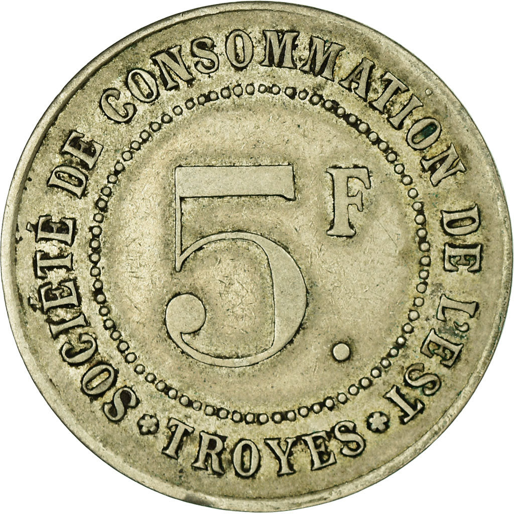 Moneta, Francia, Société de Consommation de l'Est, Troyes, 5 Francs, BB