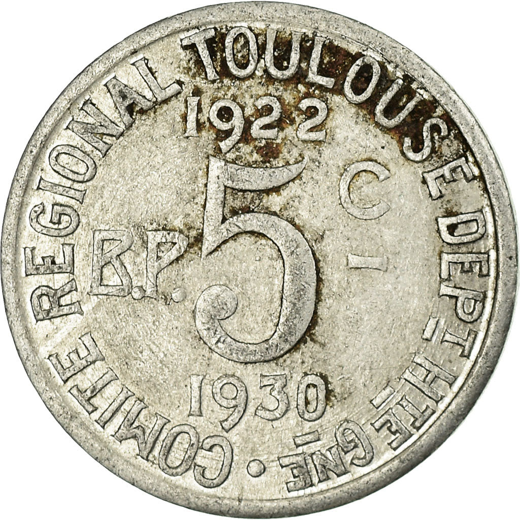 Monnaie, France, Union Latine, Comité du Sud-Ouest, Toulouse, 5 Centimes