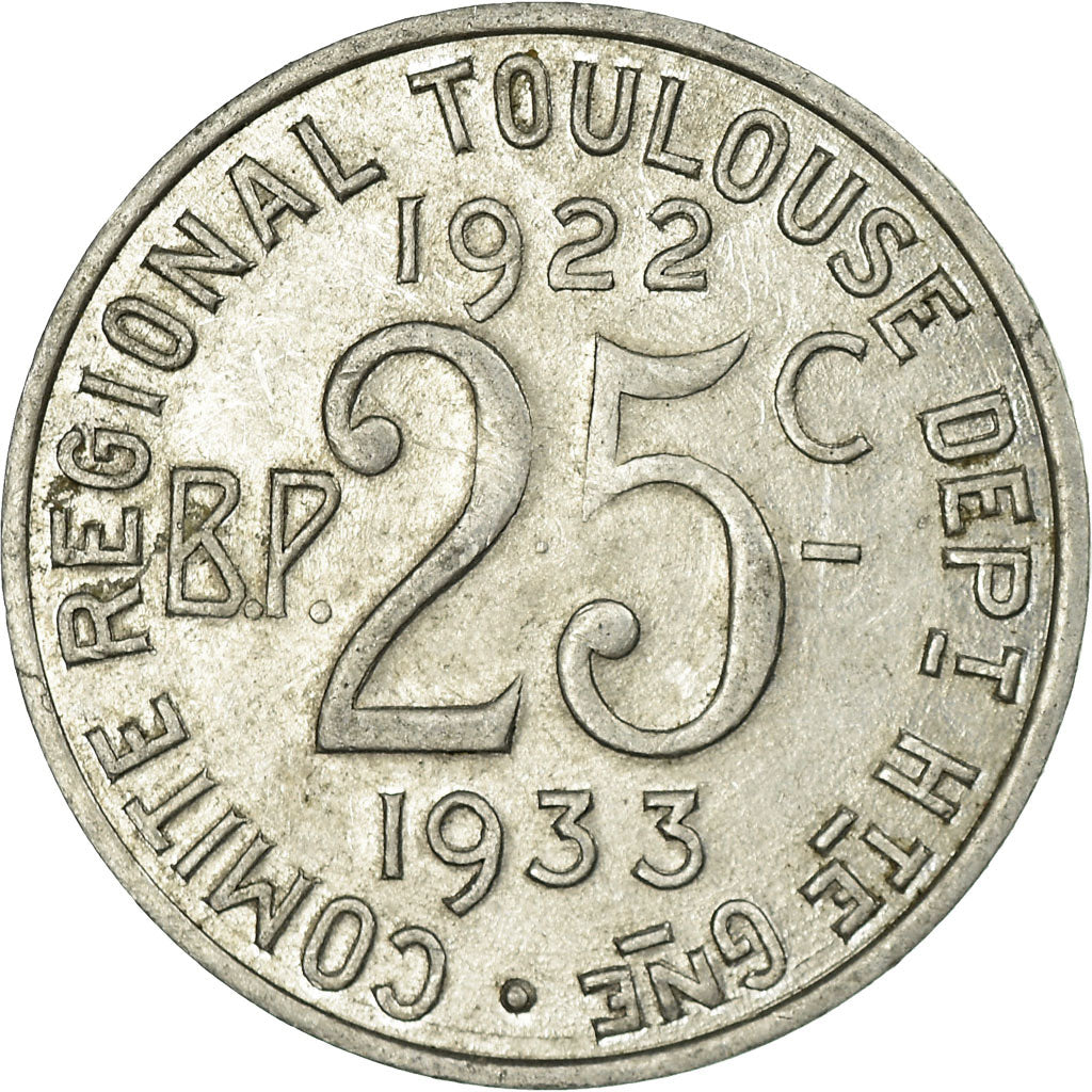 Monnaie, France, Union Latine, Comité du Sud-Ouest, Toulouse, 25 Centimes