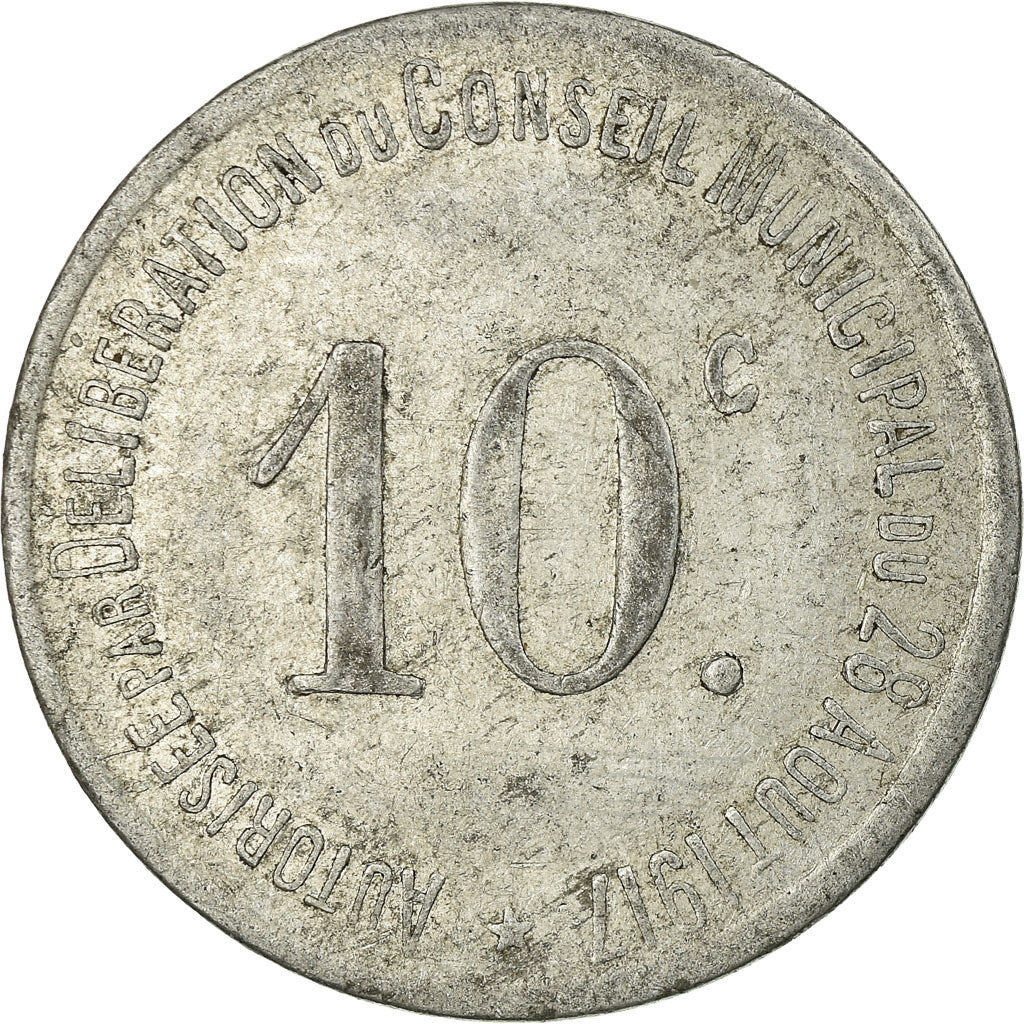 Moeda, França, Union des Commerçants, Thiviers, 10 Centimes, VF(30-35)