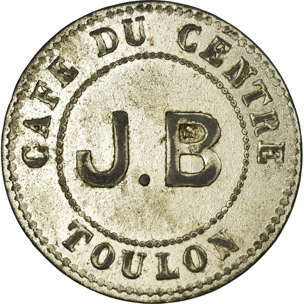 Coin, France, Café du Centre, J.B, Toulon, 30 Centimes, EF(40-45), Nickel