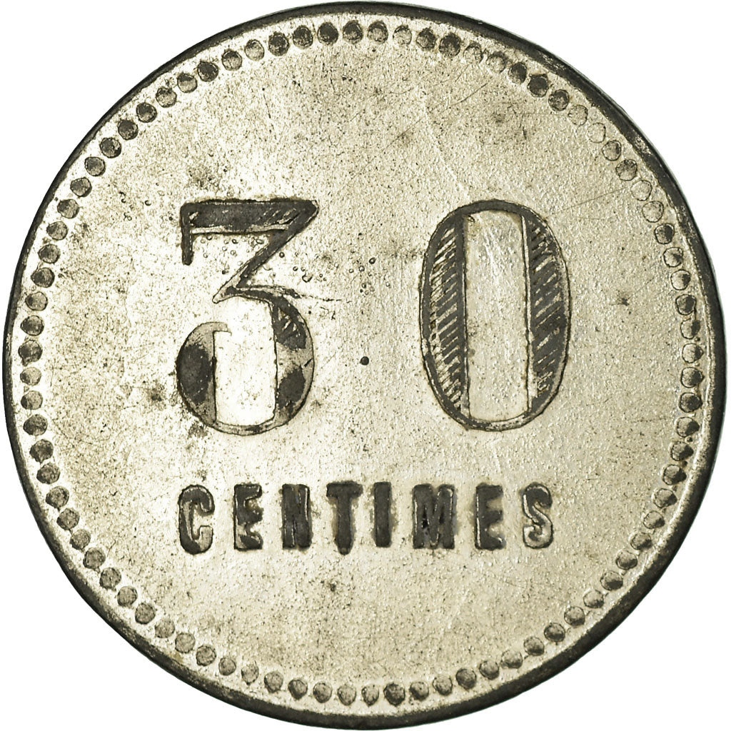 Coin, France, Café du Centre, J.B, Toulon, 30 Centimes, EF(40-45), Nickel