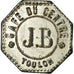 Monnaie, France, Café du Centre, J.B, Toulon, 40 Centimes, TTB, Zinc nickelé