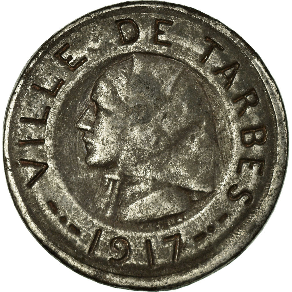 Monnaie, France, Ville de Tarbes, Tarbes, 10 Centimes, 1917, TTB, Iron