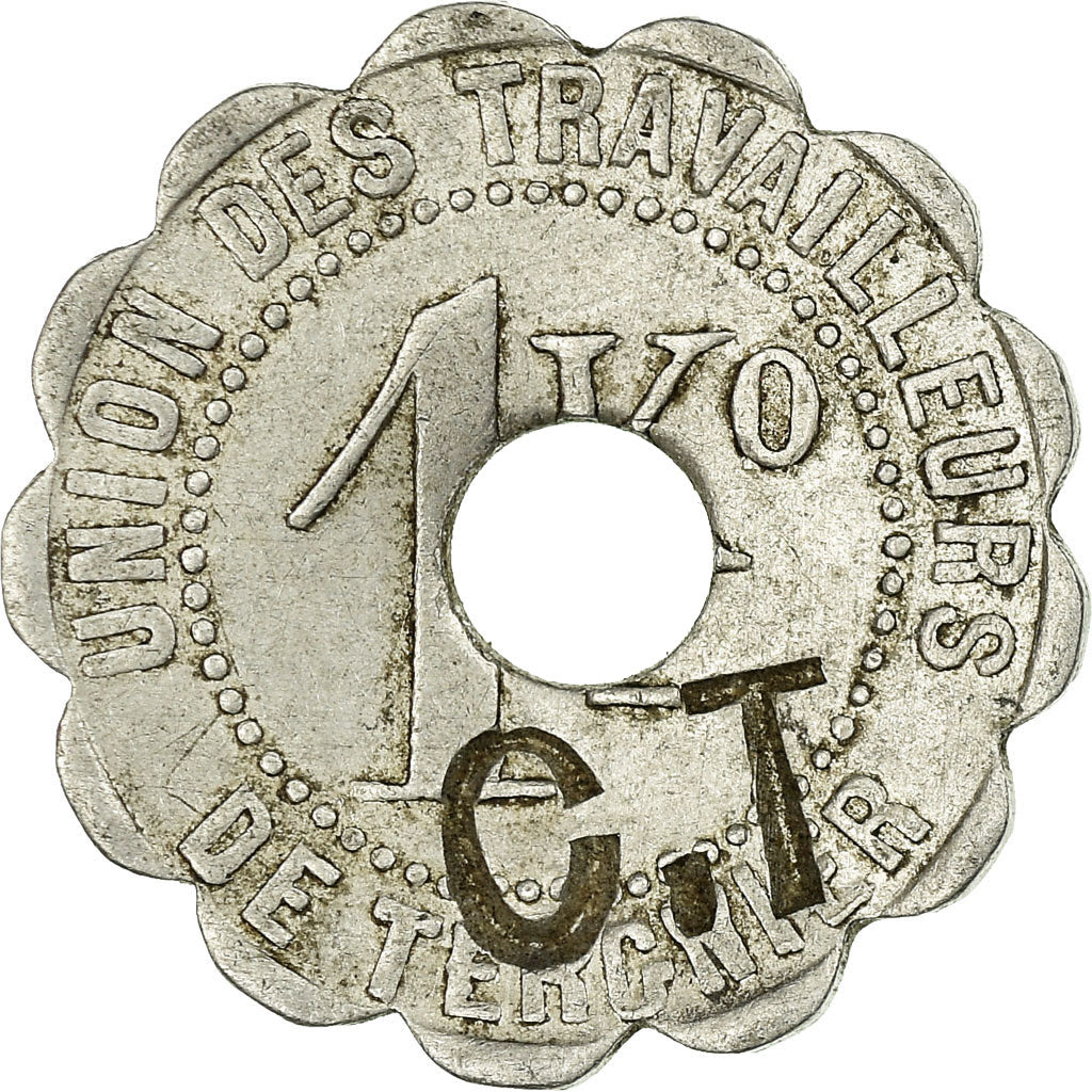 Münze, Frankreich, Soc. Coop. de Tergnier, Union des Travailleurs, Tergnier, 1