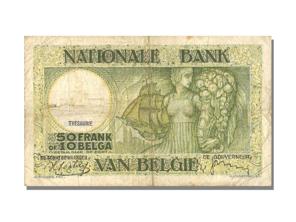 Banknote, Belgium, 50 Francs-10 Belgas, 1938, 1938-04-27, KM:106, EF(40-45)