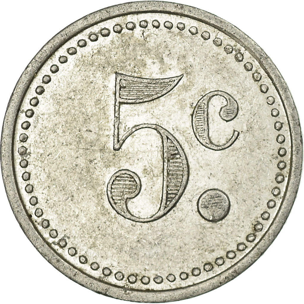 Moneta, Francia, Soc. Coop. des Cheminots de Tergnier, Tergnier, 5 Centimes