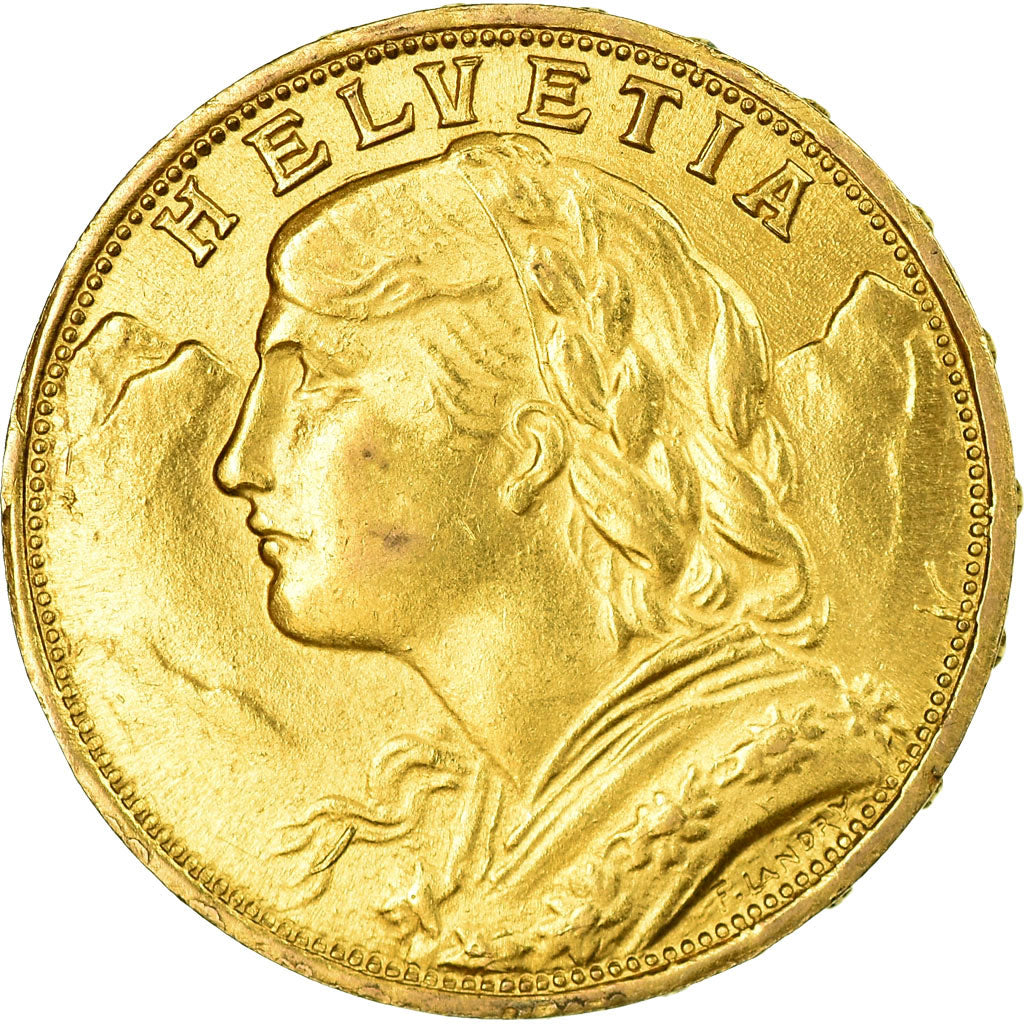 Moneda, Suiza, 20 Francs, 1922, Berne, EBC+, Oro, KM:35.1