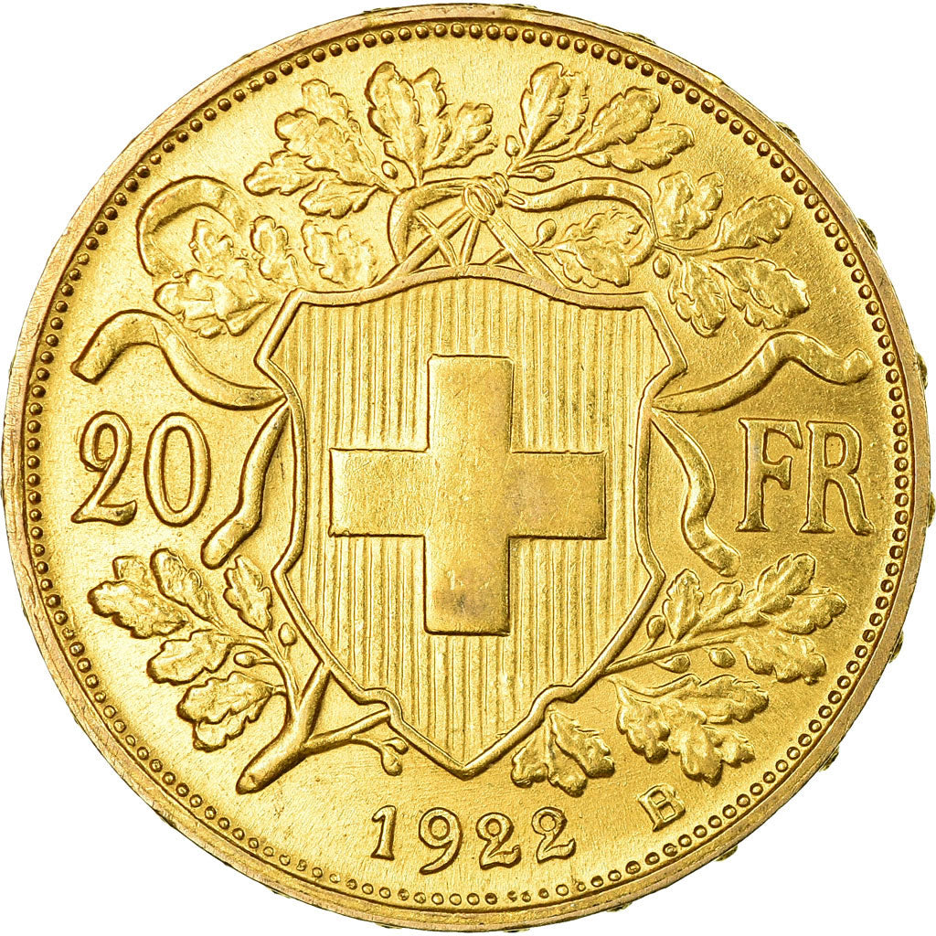 Moneda, Suiza, 20 Francs, 1922, Berne, EBC+, Oro, KM:35.1