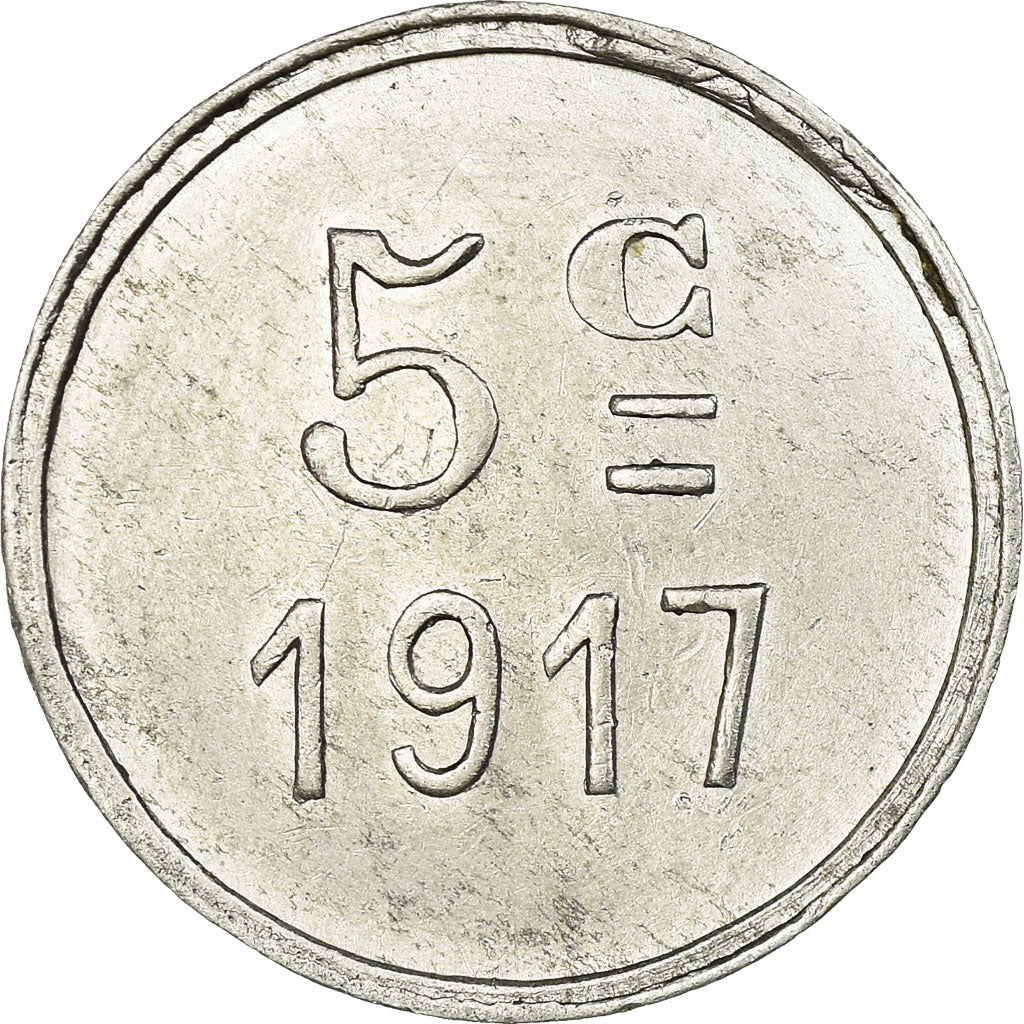 Münze, Frankreich, La Mairie, Sigean, 5 Centimes, 1917, SS+, Aluminium