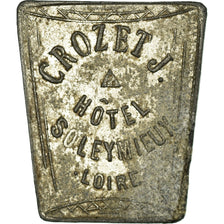 Monnaie, France, Hôtel CROZET J., Soleymieux, 12-1/2 Centimes, TTB, Zinc
