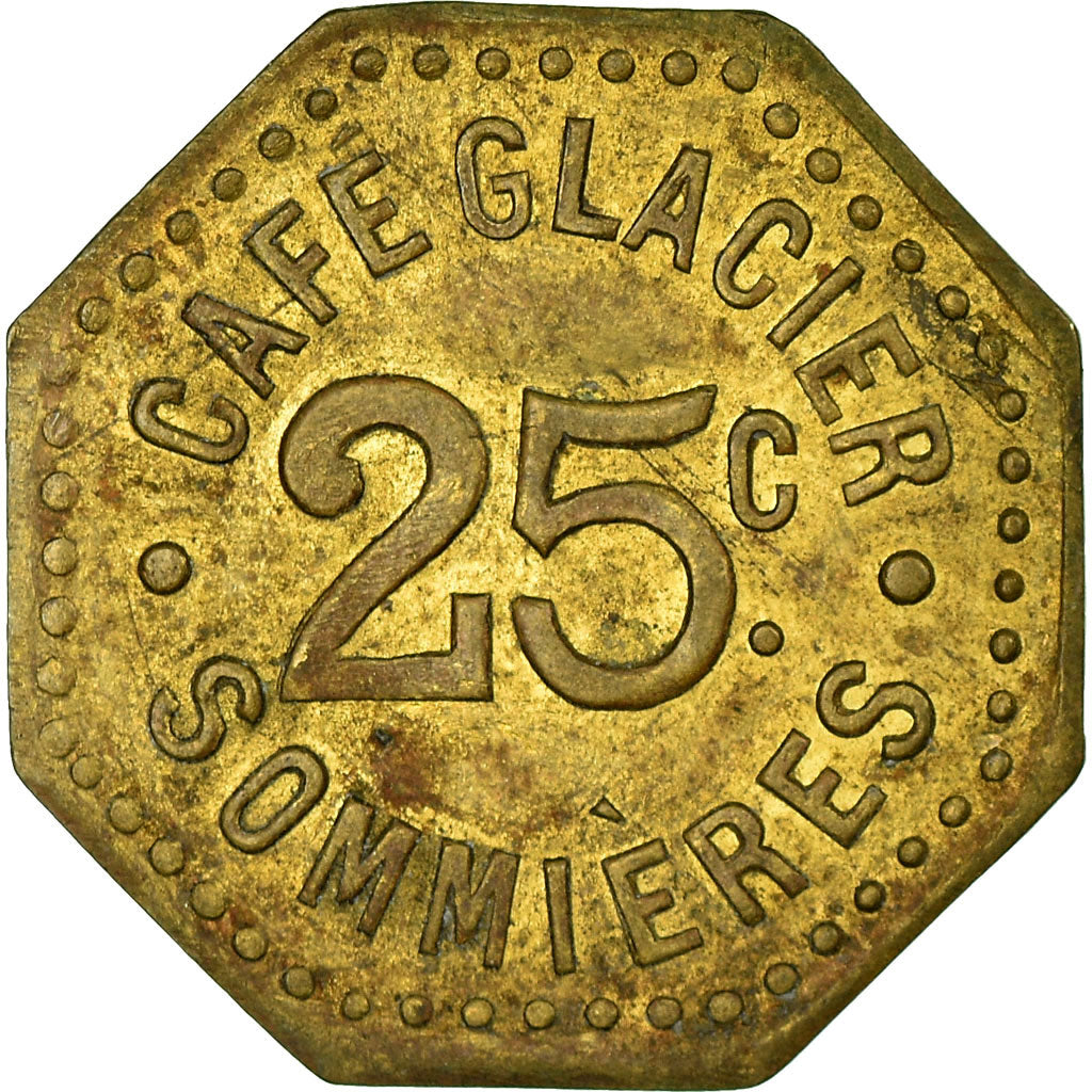 Münze, Frankreich, Café GLACIER, Sommières, 25 Centimes, SS, Messing