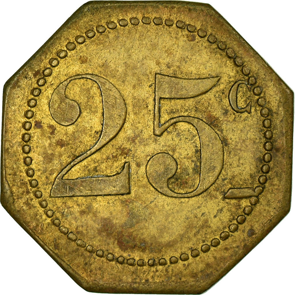 Münze, Frankreich, Café GLACIER, Sommières, 25 Centimes, SS, Messing