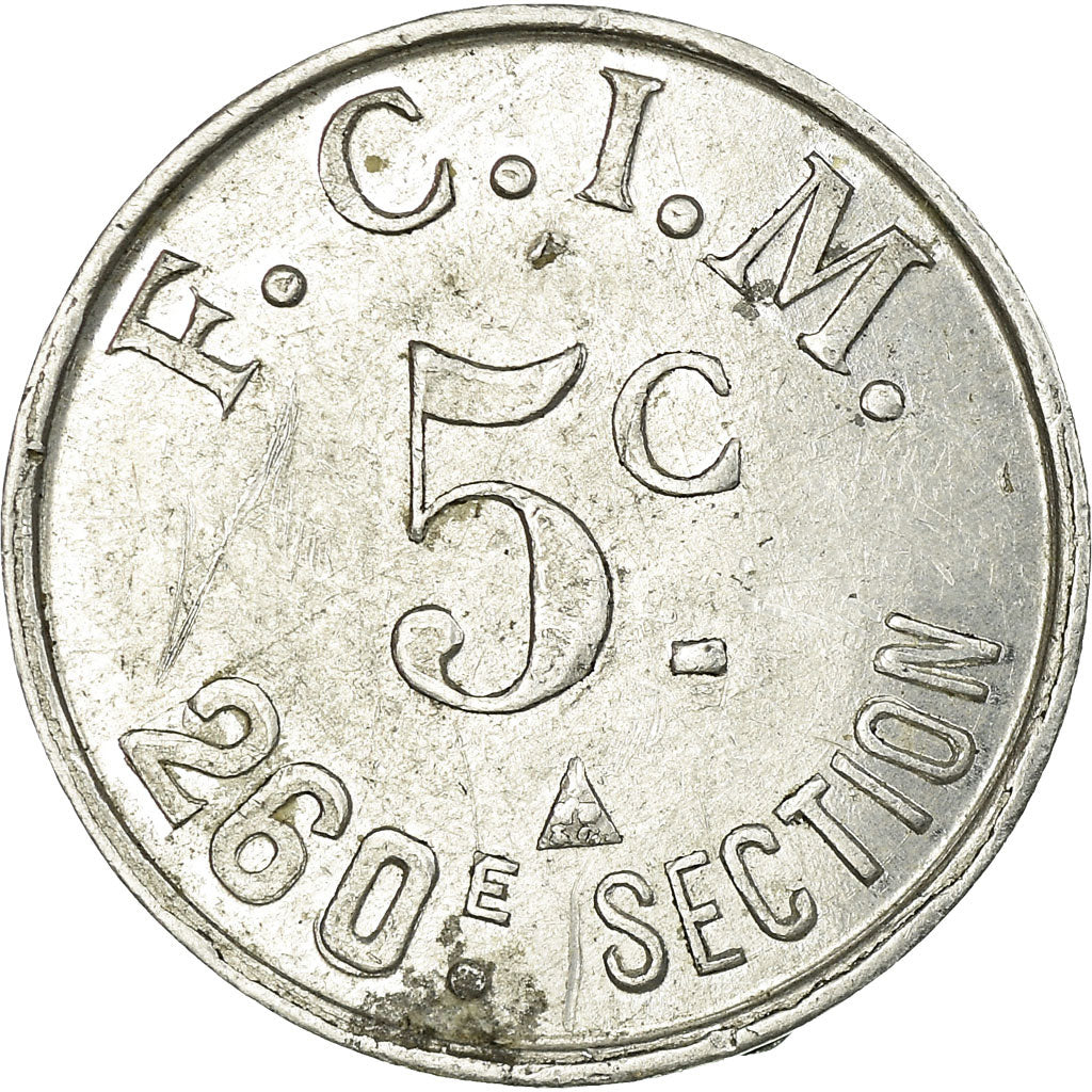 Coin, France, F.C.I.M, 260ème section, Salins-Les-Bains, 5 Centimes, 1922