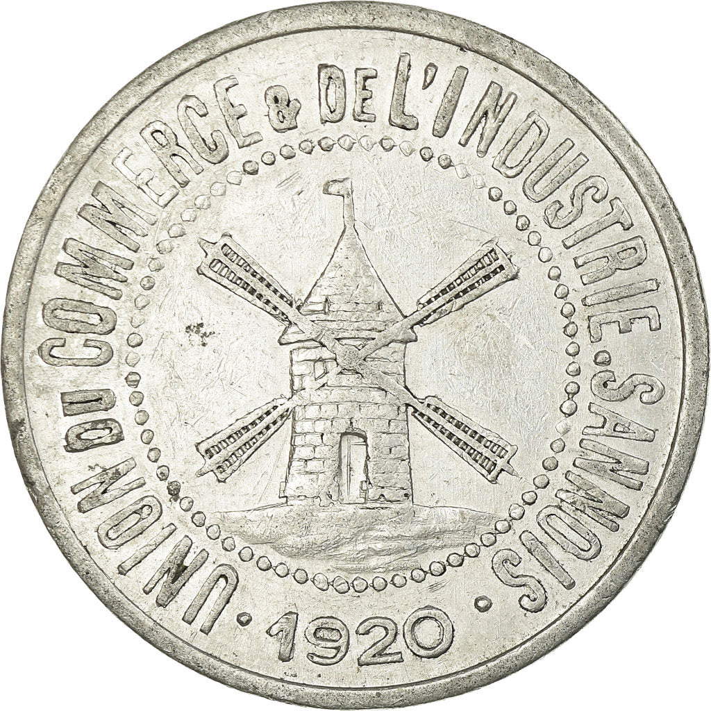 Monnaie, France, Union du Commerce & de l'Industrie, Sannois, 25 Centimes, 1920