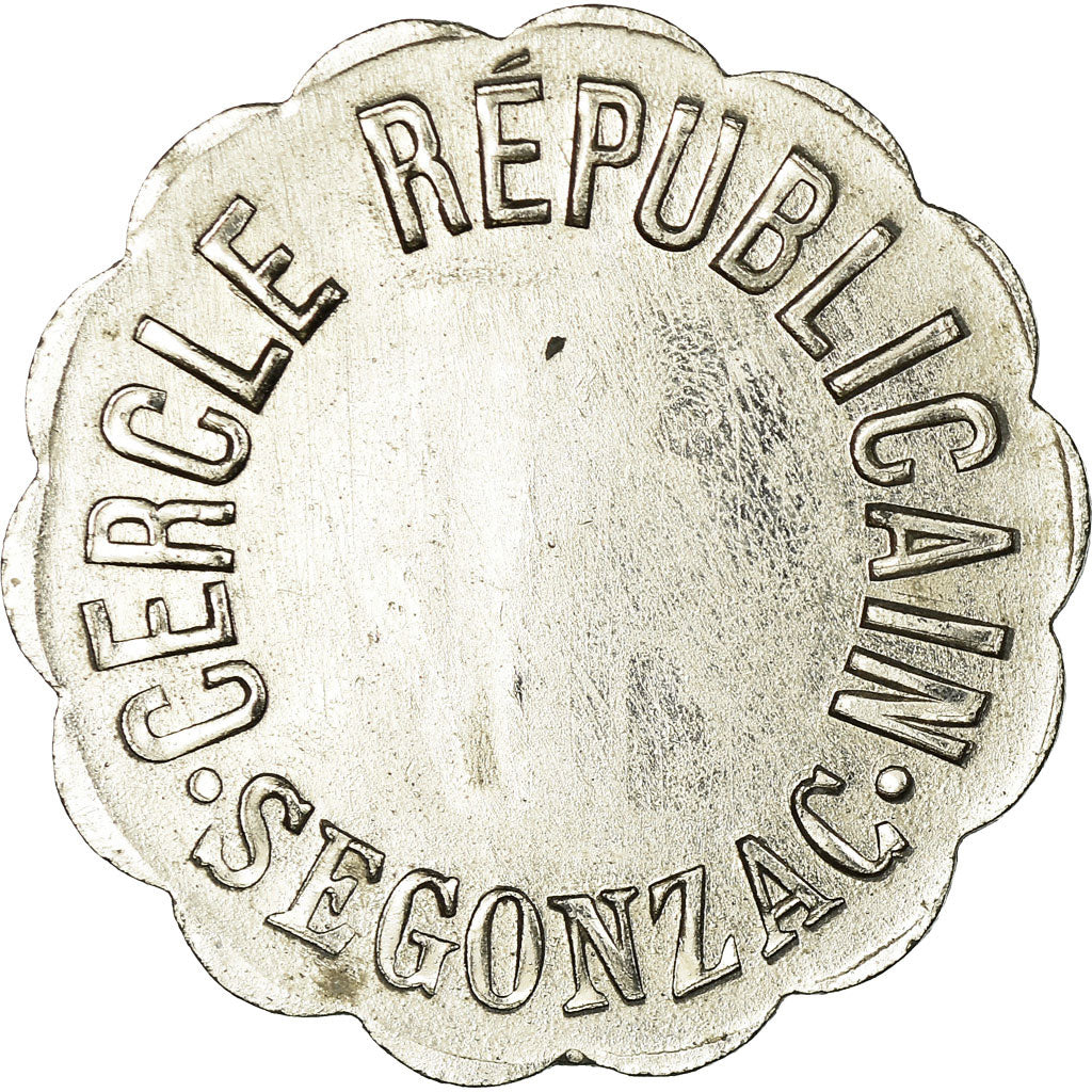 Monnaie, France, Cercle Républicain, Segonzac, 1 Franc, SUP, Zinc nickelé