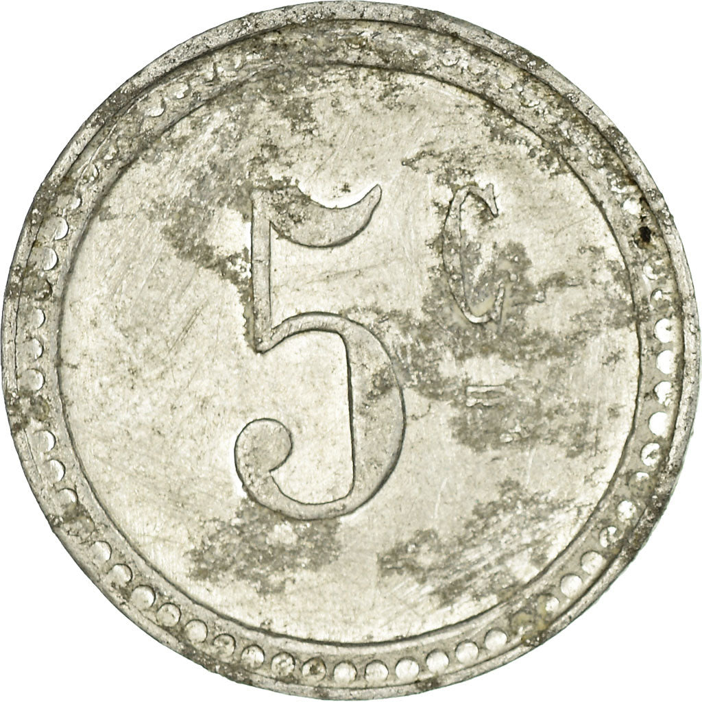 Moeda, França, Coopérative l'Abeille, Septfonds, 5 Centimes, 1922-1927