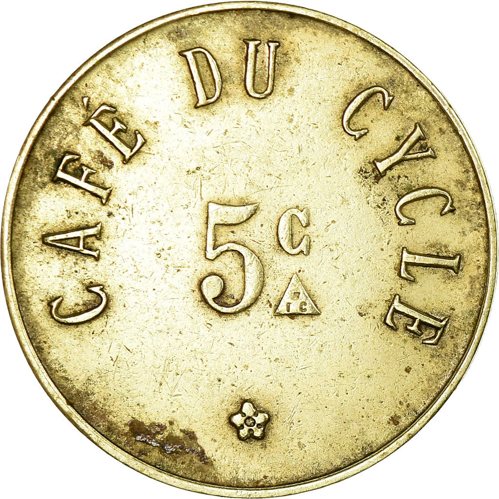 Moneta, Francia, Café du Cycle, Nantes, 5 Centimes, BB, Alpacca, Elie:15.1
