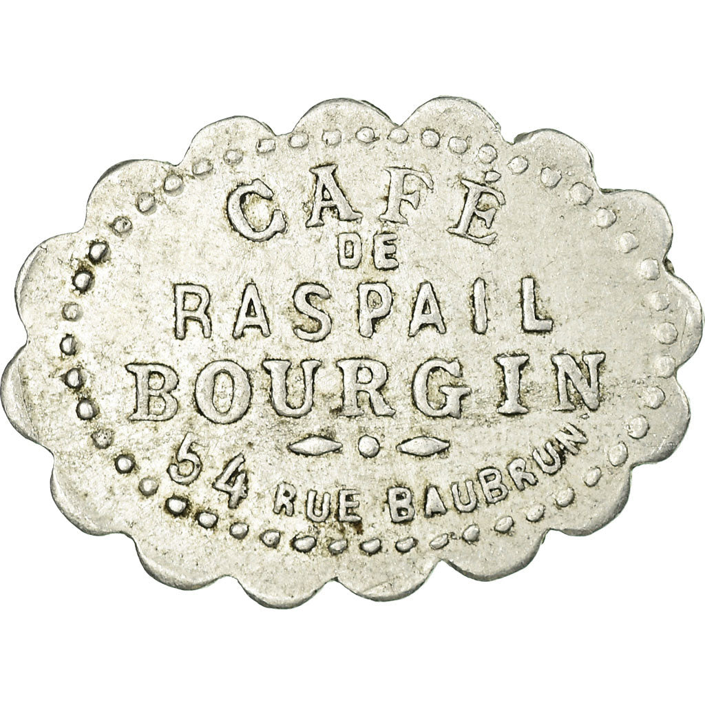 Monnaie, France, Café de Raspail, BOURGIN, Saint-Etienne, 12-1/2 Centimes, TTB