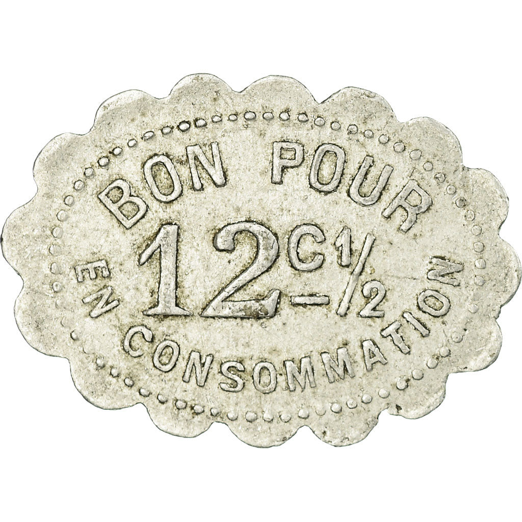 Monnaie, France, Café de Raspail, BOURGIN, Saint-Etienne, 12-1/2 Centimes, TTB