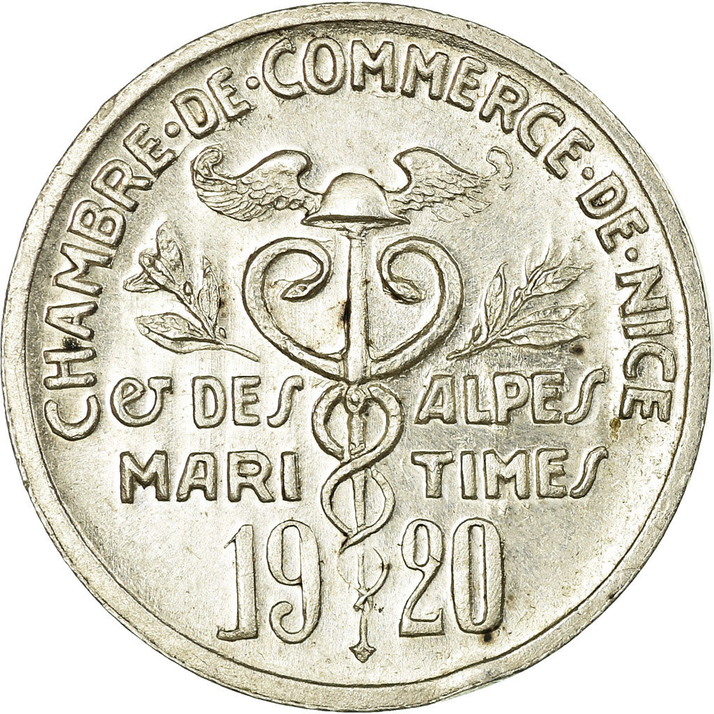 Munten, Frankrijk, Chambre de Commerce, Nice, 5 Centimes, 1920, ESSAI, PR