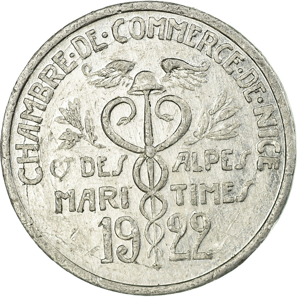 Monnaie, France, Chambre de Commerce, Nice, 5 Centimes, 1922, TTB, Aluminium