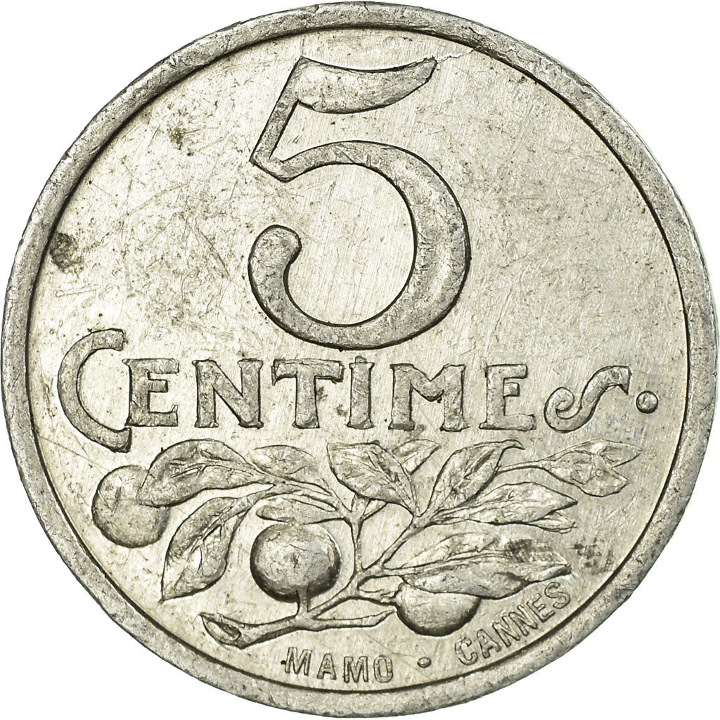 Monnaie, France, Chambre de Commerce, Nice, 5 Centimes, 1922, TTB, Aluminium