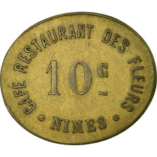 Moeda, França, Café Restaurant des fleurs, Nîmes, 10 Centimes, EF(40-45)