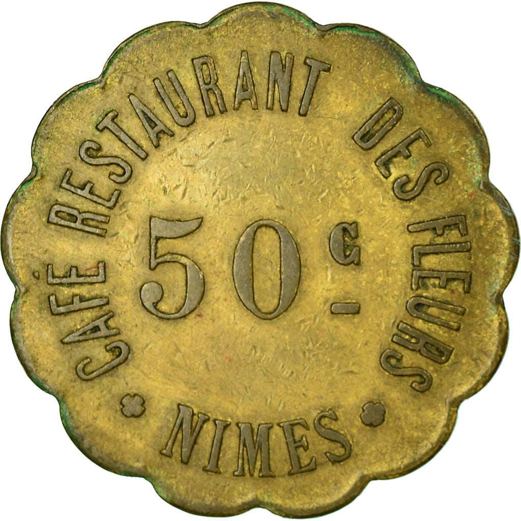 Moneta, Francja, Café Restaurant des fleurs, Nîmes, 50 Centimes, EF(40-45)