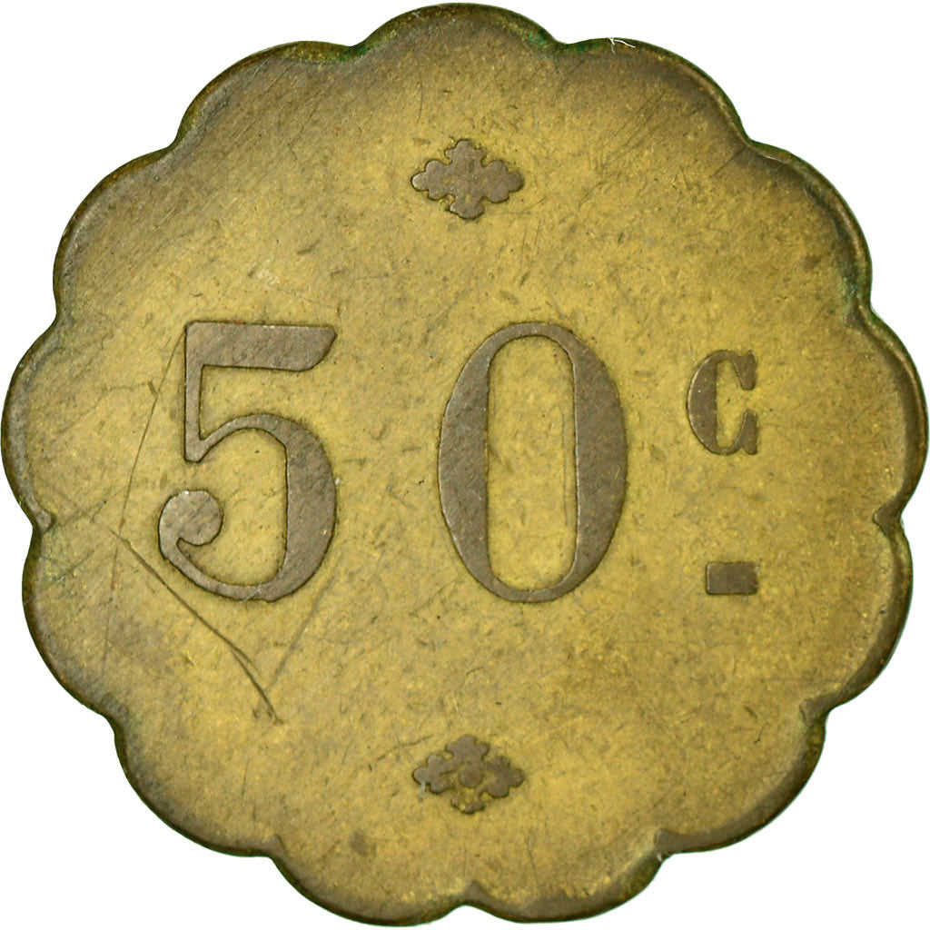 Moneta, Francja, Café Restaurant des fleurs, Nîmes, 50 Centimes, EF(40-45)