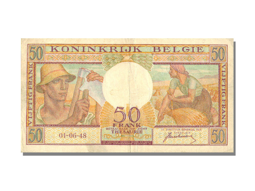 Belgium, 50 Francs, 1948, KM #133a, 1948-06-01, EF(40-45), J01