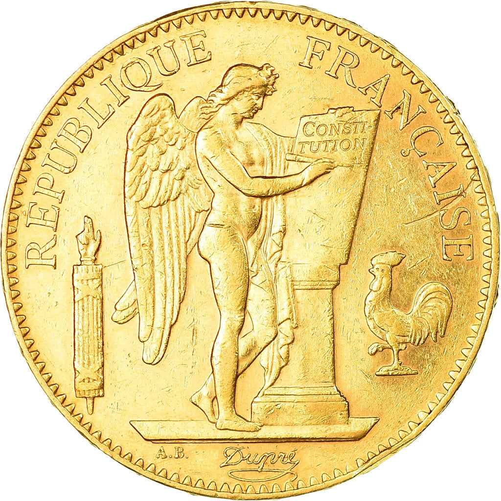 Moneda, Francia, Génie, 100 Francs, 1901, Paris, MBC+, Oro, KM:832