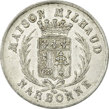 Monnaie, France, Maison MILHAUD, Narbonne, 25 Centimes, 1917, TTB, Aluminium