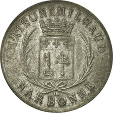 Moneda, Francia, Maison MILHAUD, Narbonne, 25 Centimes, 1917, MBC+, Nickel
