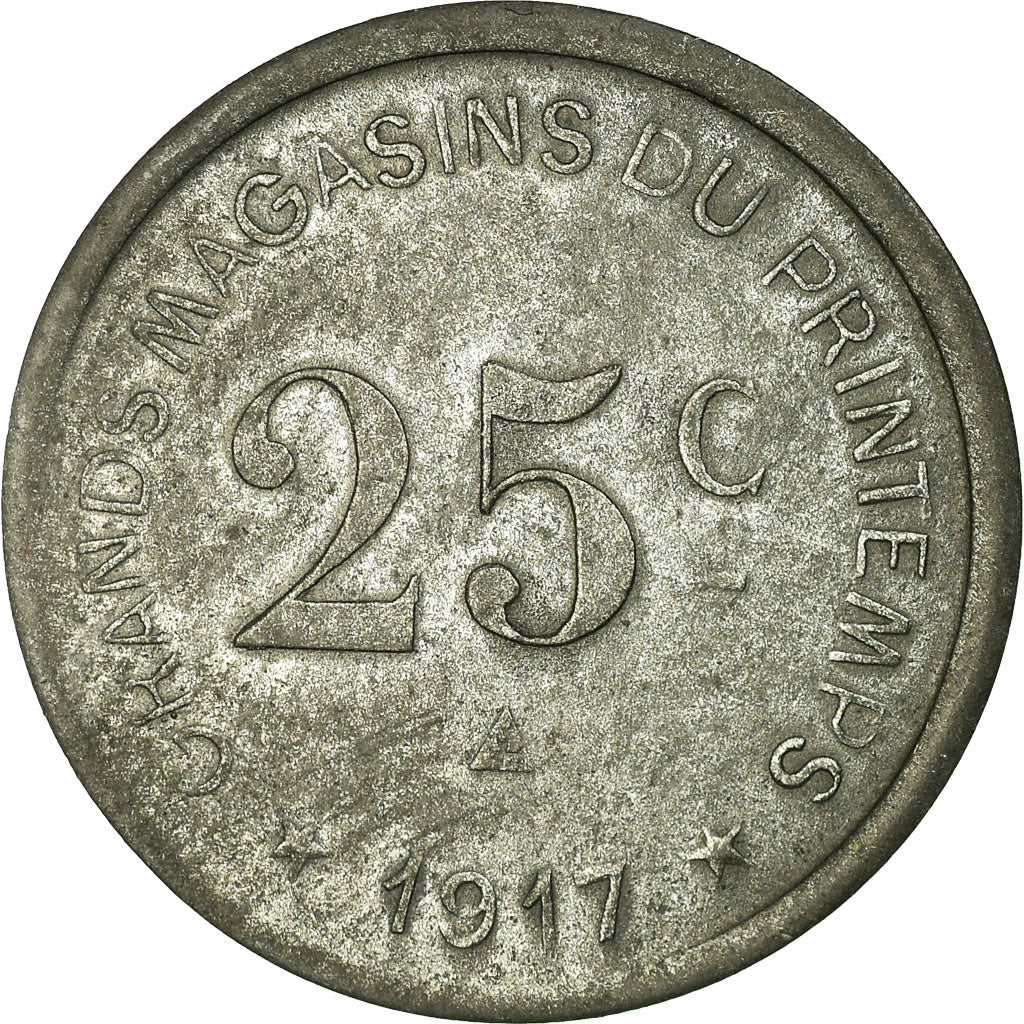 Moneda, Francia, Maison MILHAUD, Narbonne, 25 Centimes, 1917, MBC+, Nickel