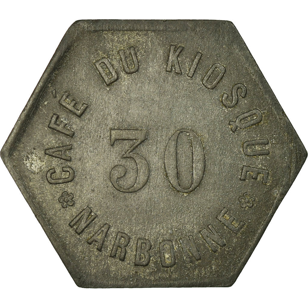 Münze, Frankreich, Café du Kiosque, Narbonne, 30 Centimes, SS, Zinc, Elie:25.1