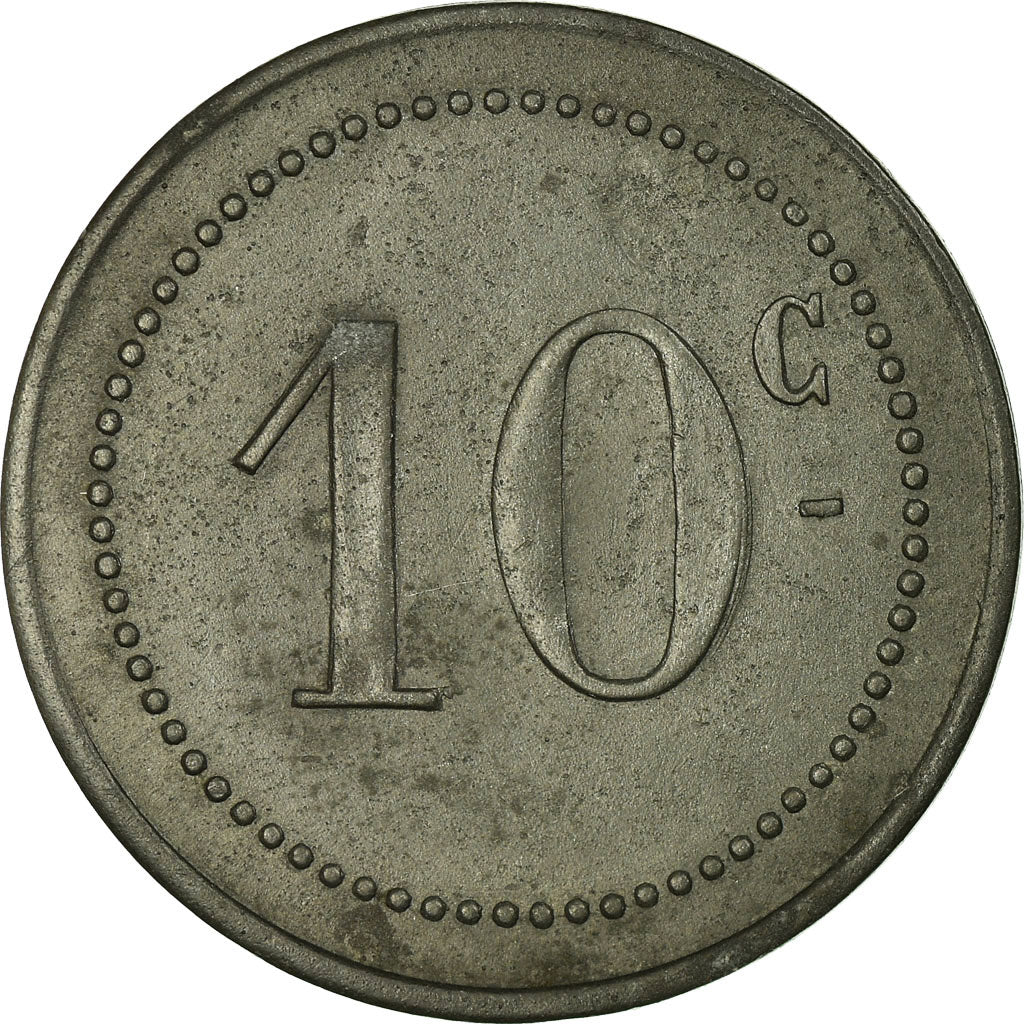 Moneta, Francia, A l'Aiglon, Narbonne, 10 Centimes, BB+, Zinco, Elie:15.2