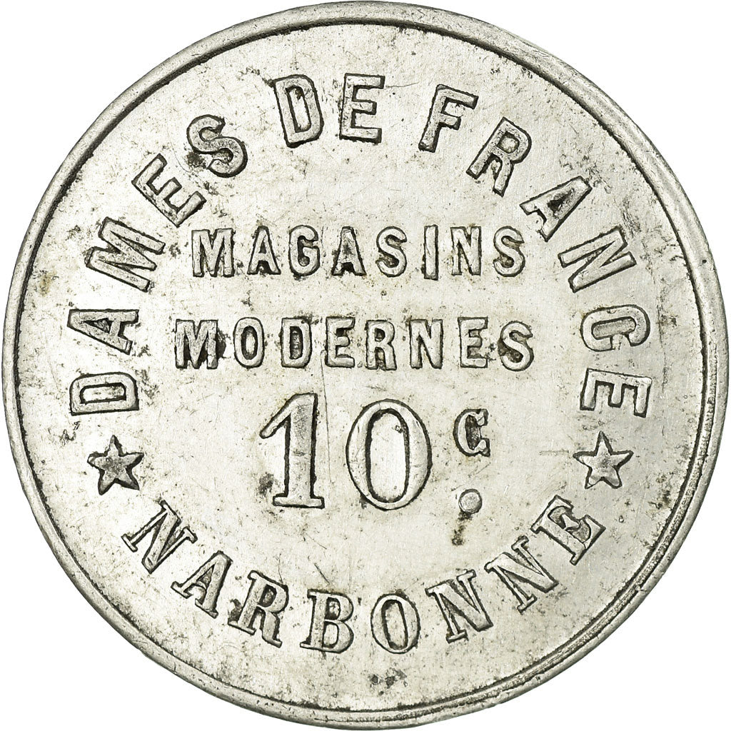 Münze, Frankreich, Dames de France, Narbonne, 10 Centimes, SS+, Aluminium