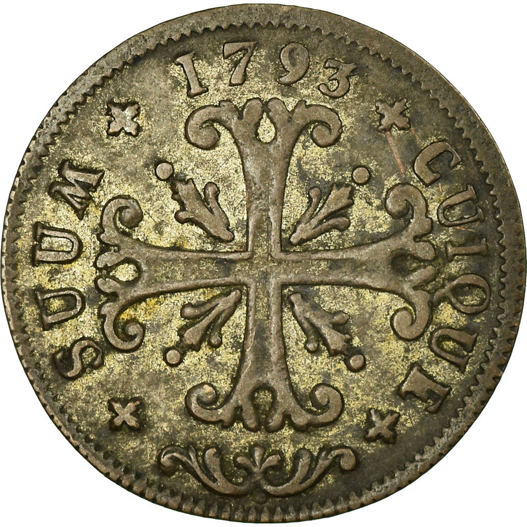Coin, SWISS CANTONS, NEUCHATEL, 1/2 Batzen, 1793, Neuenburg, EF(40-45), Billon