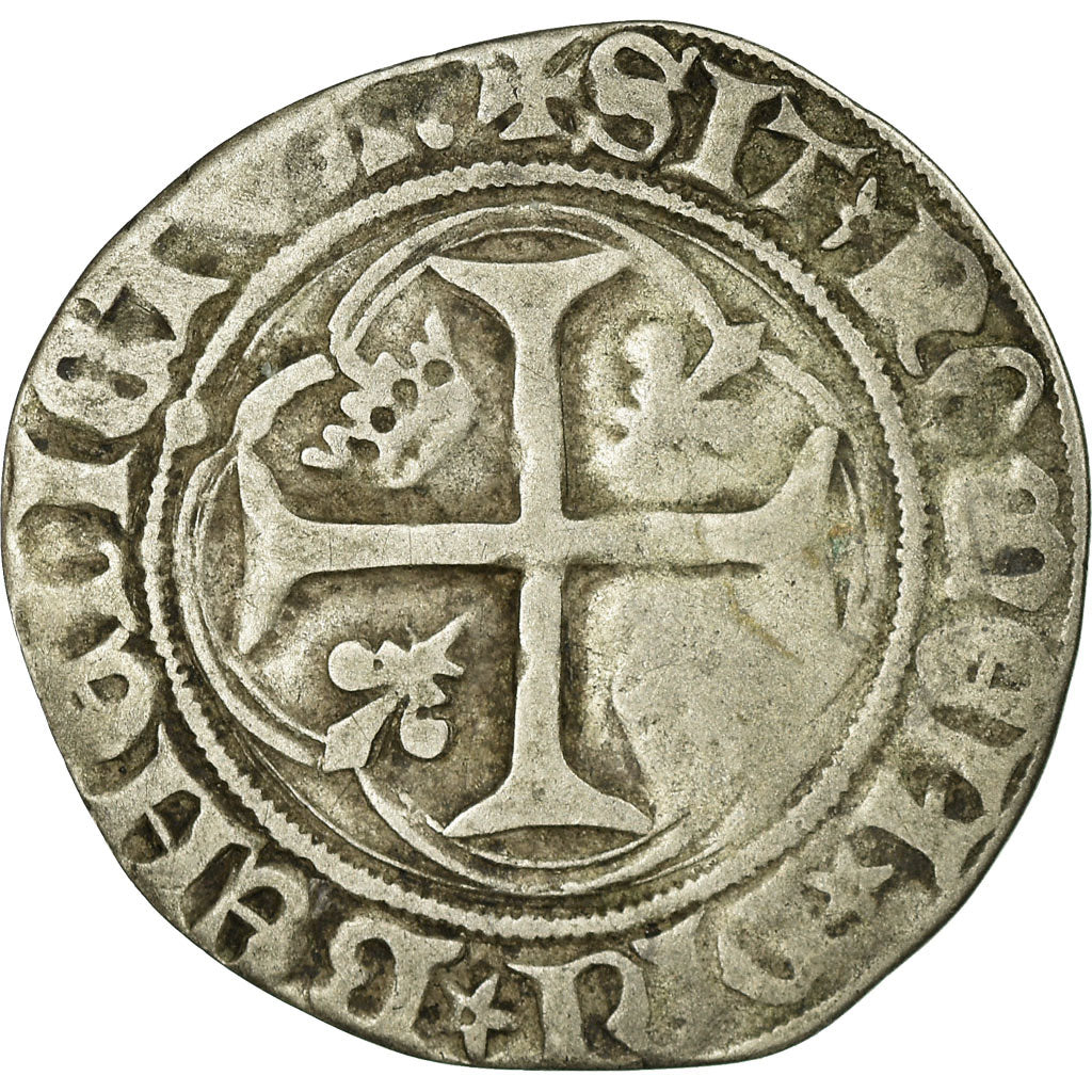 Monnaie, France, Charles VII, Blanc à la couronne, Paris, TB, Billon